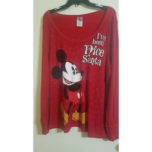 2 for $20 Disney Mickey Mouse Christmas red Shirt Junior Plus 4x(26W/28W)
